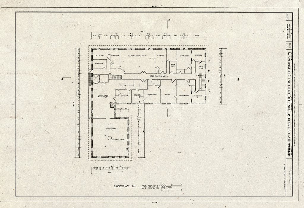 Blueprint HABS MINN,27-MINAP,19-F- (Sheet 4 of 8) - Minnesota Veterans' Home Complex, Dining Hall, 5101 Minnehaha Avenue, South, Minneapolis, Hennepin County, MN