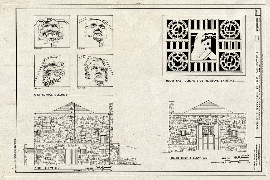 Blueprint HABS MINN,14-MOHE,1- (Sheet 4 of 4) - Moorhead American Legion Building, 700 First Avenue North, Moorhead, Clay County, MN