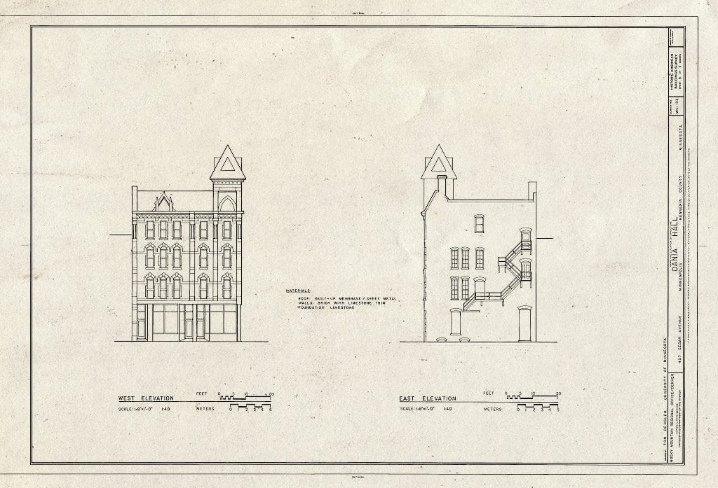Blueprint HABS MINN,27-MINAP,29- (Sheet 5 of 7) - Dania Hall, 427-429 Cedar Avenue, Minneapolis, Hennepin County, MN