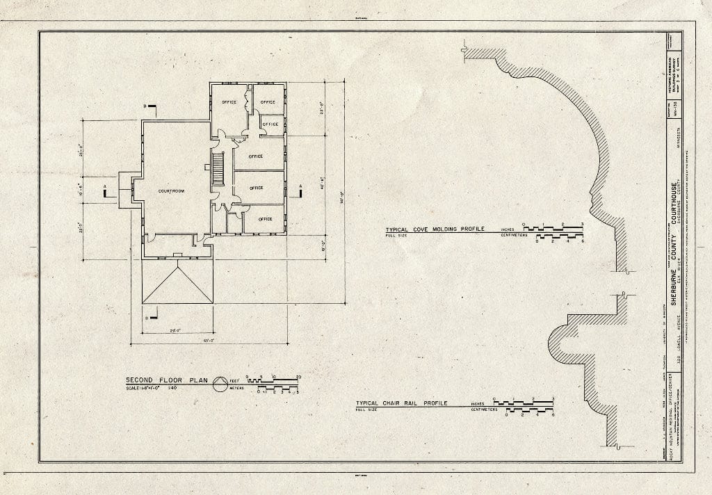 Blueprint HABS MINN,71-ELKR,2- (Sheet 3 of 6) - Sherburne County Courthouse, 320 Lowell Avenue, Elk River, Sherburne County, MN