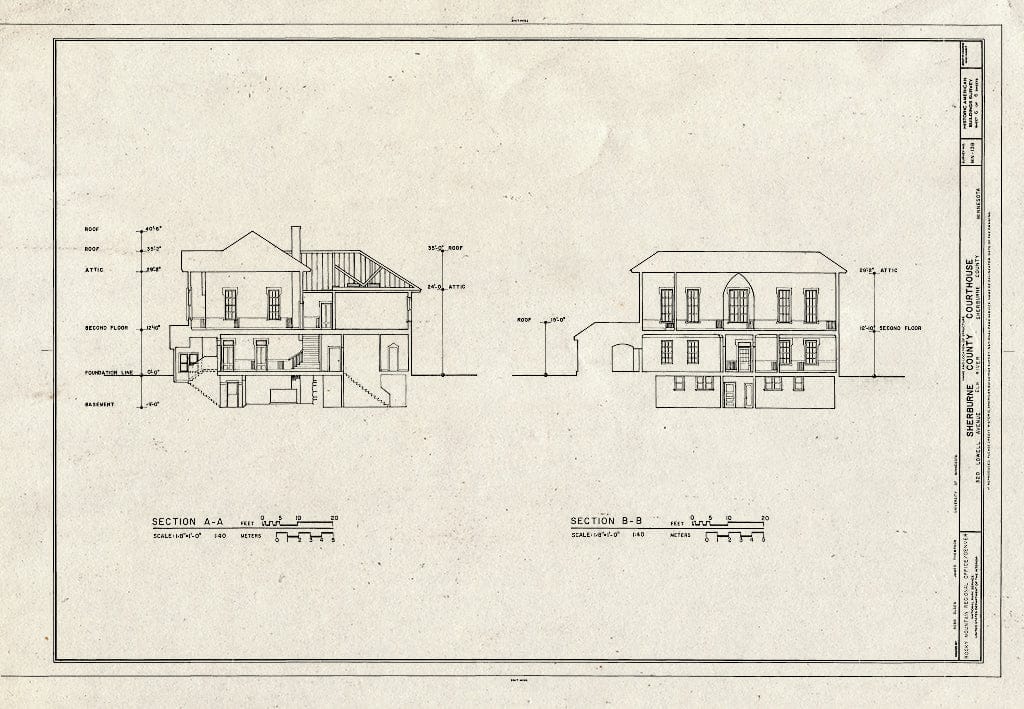 Blueprint HABS MINN,71-ELKR,2- (Sheet 6 of 6) - Sherburne County Courthouse, 320 Lowell Avenue, Elk River, Sherburne County, MN