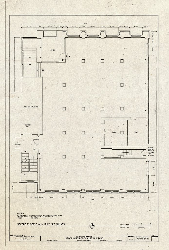 Blueprint HABS MINN,19-SAIPAS,1- (Sheet 2 of 5) - Stockyards Exchange Building, 200 North Concord Street, South Saint Paul, Dakota County, MN