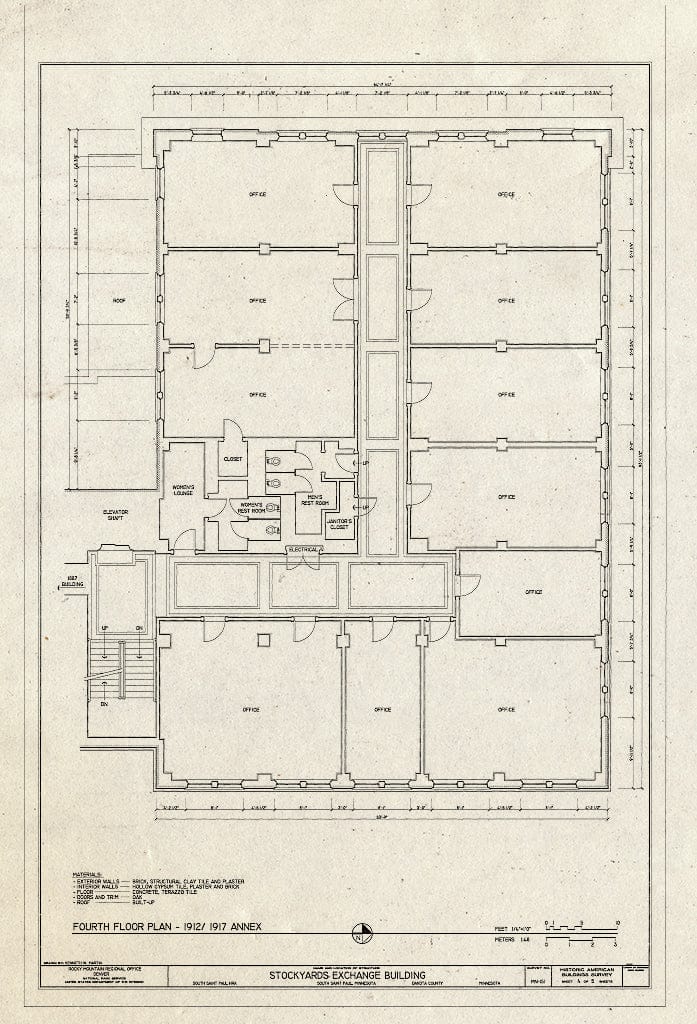 Blueprint HABS MINN,19-SAIPAS,1- (Sheet 4 of 5) - Stockyards Exchange Building, 200 North Concord Street, South Saint Paul, Dakota County, MN