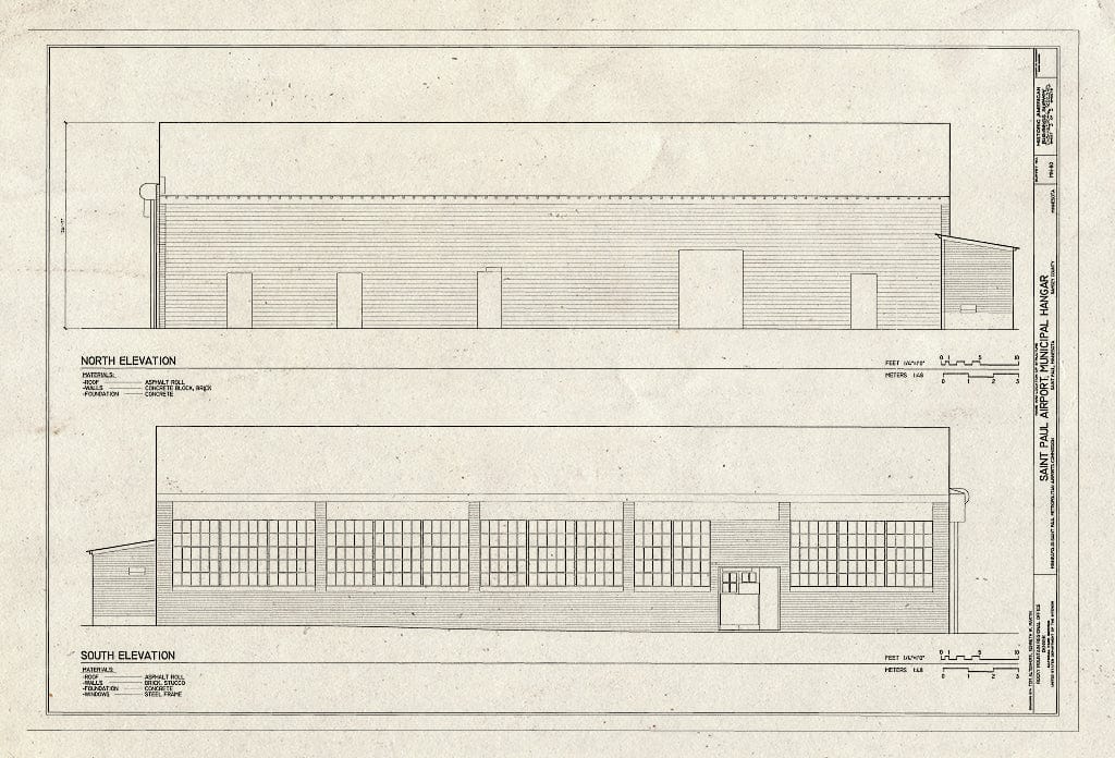 Blueprint HAER MINN,62-SAIPA,37- (Sheet 3 of 5) - Saint Paul Airport Municipal Hangar, 674 Bay Field Street, Saint Paul, Ramsey County, MN