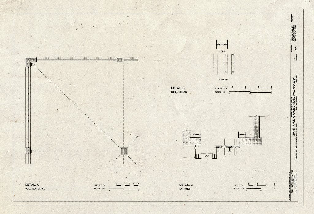 Blueprint HAER MINN,62-SAIPA,37- (Sheet 5 of 5) - Saint Paul Airport Municipal Hangar, 674 Bay Field Street, Saint Paul, Ramsey County, MN