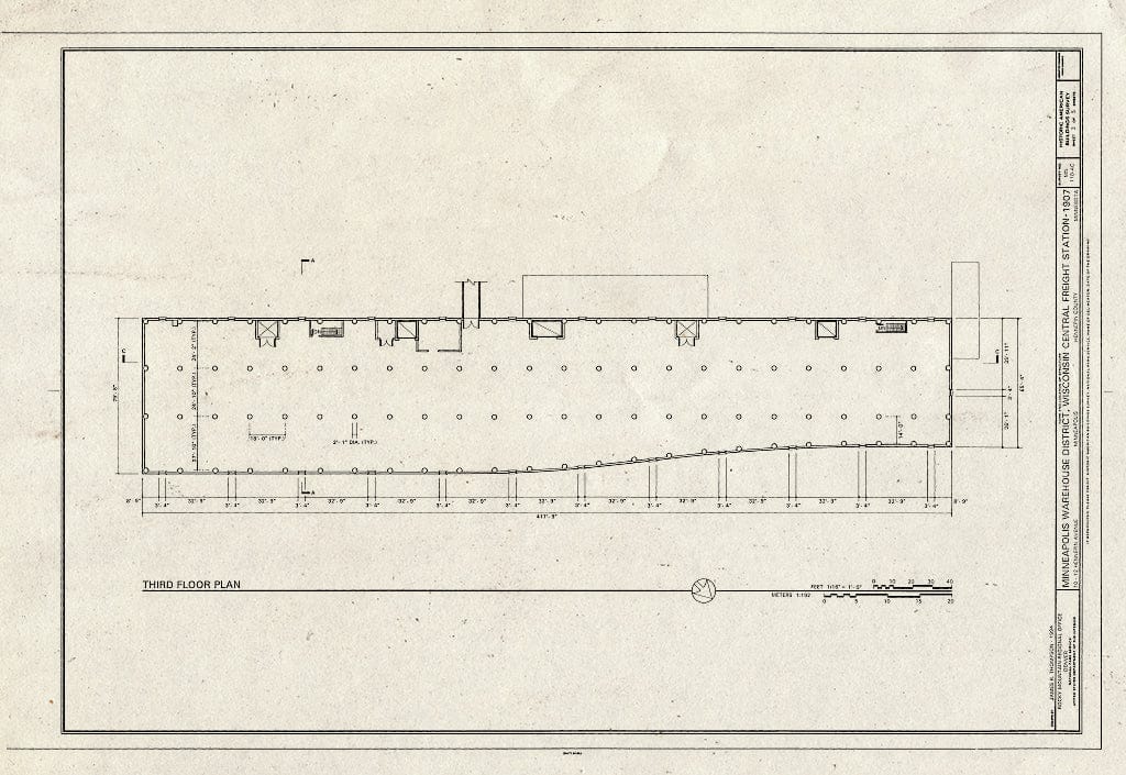 Blueprint HABS MINN,27-MINAP,18AC- (Sheet 3 of 5) - Minneapolis Warehouse District, Wisconsin Central Freight Station, 10-12 Hennepin Avenue, Minneapolis, Hennepin County, MN