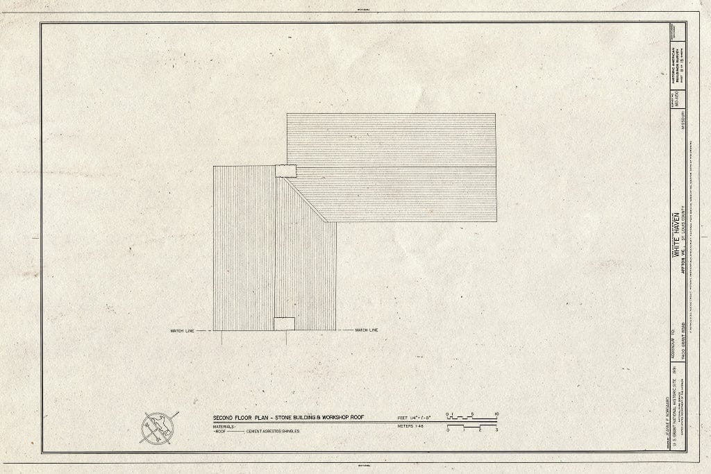 Blueprint HABS MO,95-AFT.V,1- (Sheet 8 of 15) - White Haven, 7400 Grant Road, Affton, St. Louis County, MO