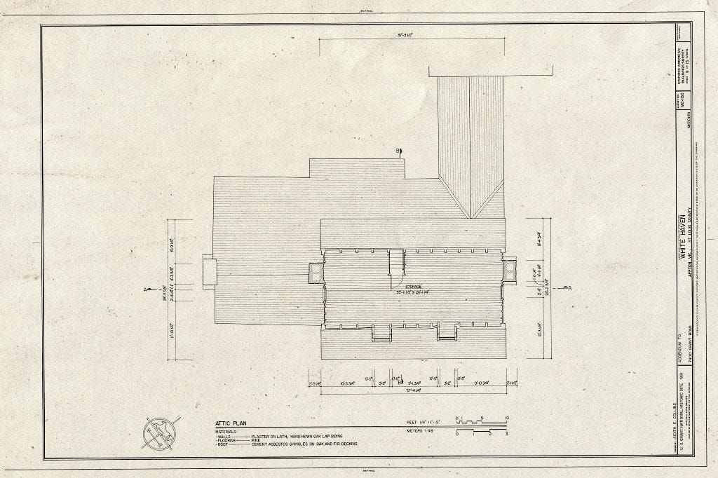 Blueprint HABS MO,95-AFT.V,1- (Sheet 9 of 15) - White Haven, 7400 Grant Road, Affton, St. Louis County, MO