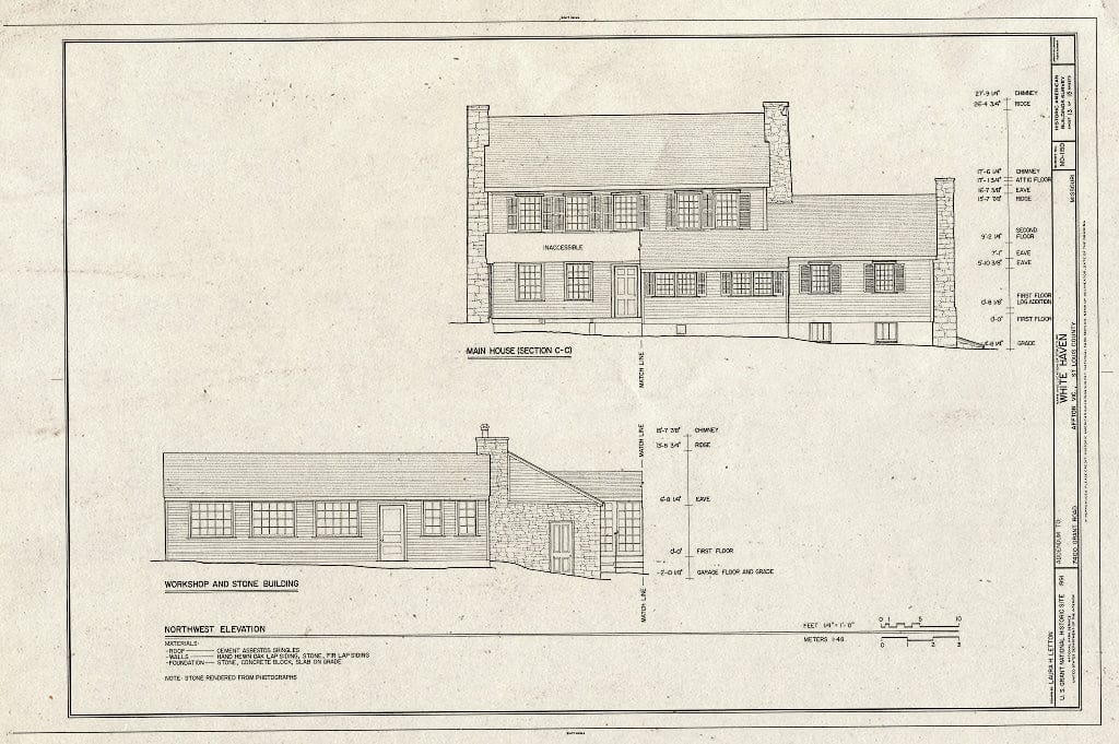 Blueprint HABS MO,95-AFT.V,1- (Sheet 13 of 15) - White Haven, 7400 Grant Road, Affton, St. Louis County, MO