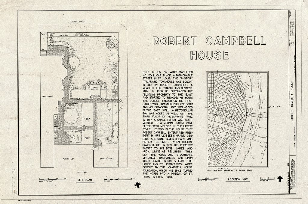 Blueprint HABS MO,96-SALU,15- (Sheet 1 of 10) - Robert Campbell House, 1508 Locust Street, Saint Louis, Independent City, MO