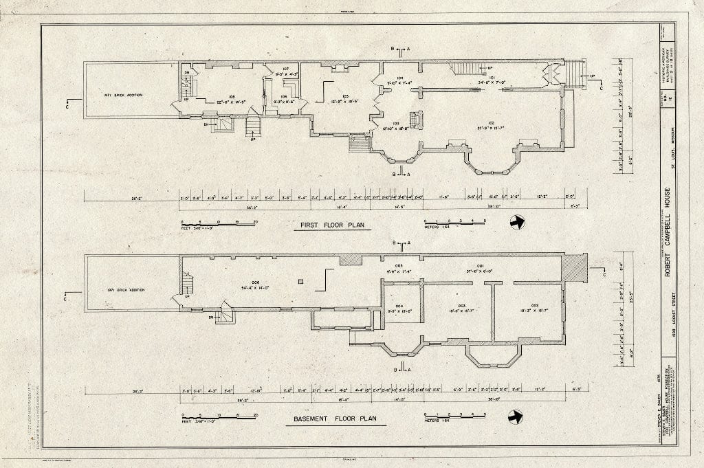 Blueprint HABS MO,96-SALU,15- (Sheet 2 of 10) - Robert Campbell House, 1508 Locust Street, Saint Louis, Independent City, MO