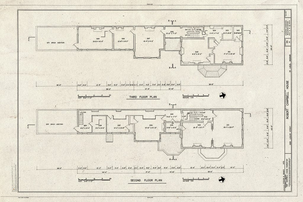 Blueprint HABS MO,96-SALU,15- (Sheet 3 of 10) - Robert Campbell House, 1508 Locust Street, Saint Louis, Independent City, MO
