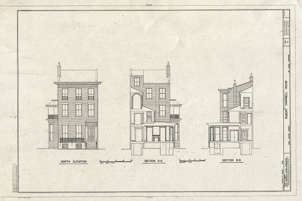 Blueprint HABS MO,96-SALU,15- (Sheet 5 of 10) - Robert Campbell House, 1508 Locust Street, Saint Louis, Independent City, MO