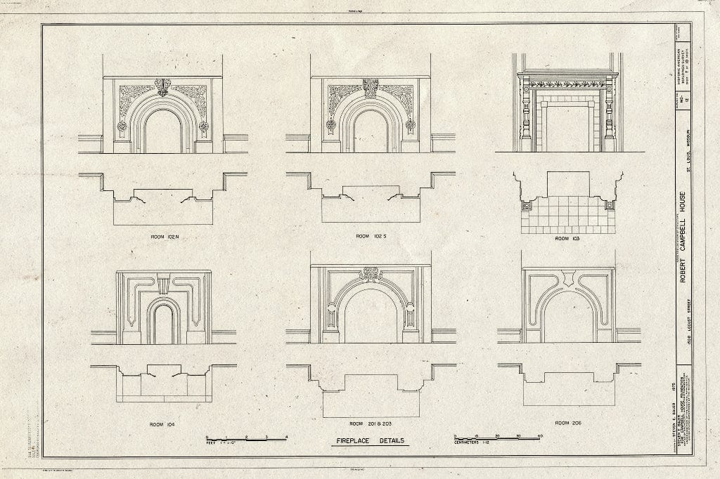 Blueprint HABS MO,96-SALU,15- (Sheet 7 of 10) - Robert Campbell House, 1508 Locust Street, Saint Louis, Independent City, MO