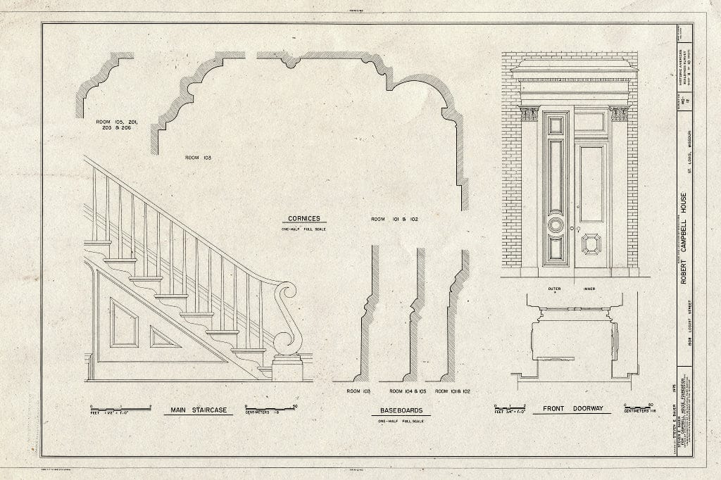 Blueprint HABS MO,96-SALU,15- (Sheet 8 of 10) - Robert Campbell House, 1508 Locust Street, Saint Louis, Independent City, MO