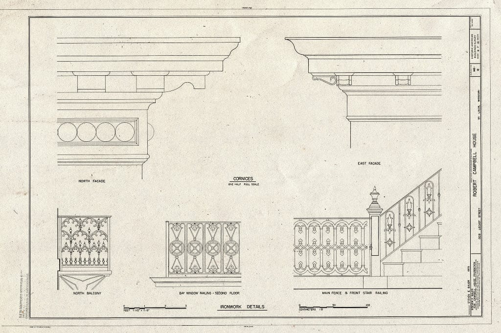 Blueprint HABS MO,96-SALU,15- (Sheet 9 of 10) - Robert Campbell House, 1508 Locust Street, Saint Louis, Independent City, MO