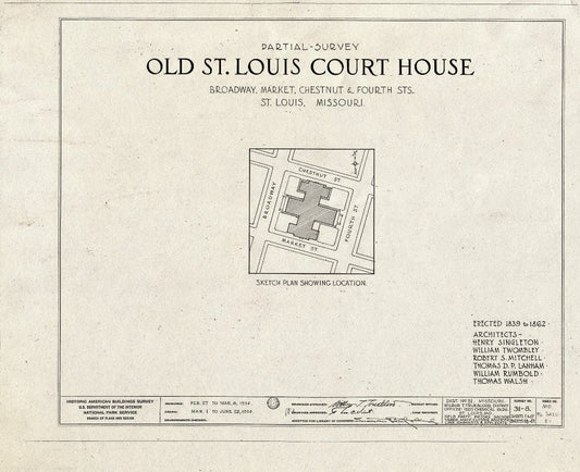 Blueprint HABS MO,96-SALU,8- (Sheet 0 of 49) - Old St. Louis Courthouse, Fourth to Broadway, Market to Chestnut Streets, Saint Louis, Independent City, MO