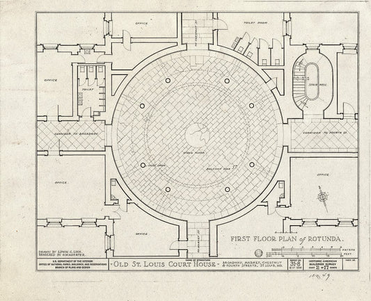Blueprint HABS MO,96-SALU,8- (Sheet 2 of 49) - Old St. Louis Courthouse, Fourth to Broadway, Market to Chestnut Streets, Saint Louis, Independent City, MO