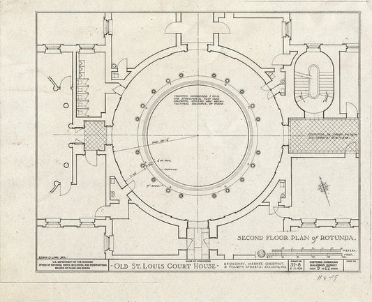 Blueprint HABS MO,96-SALU,8- (Sheet 3 of 49) - Old St. Louis Courthouse, Fourth to Broadway, Market to Chestnut Streets, Saint Louis, Independent City, MO