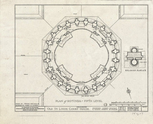 Blueprint HABS MO,96-SALU,8- (Sheet 6 of 49) - Old St. Louis Courthouse, Fourth to Broadway, Market to Chestnut Streets, Saint Louis, Independent City, MO