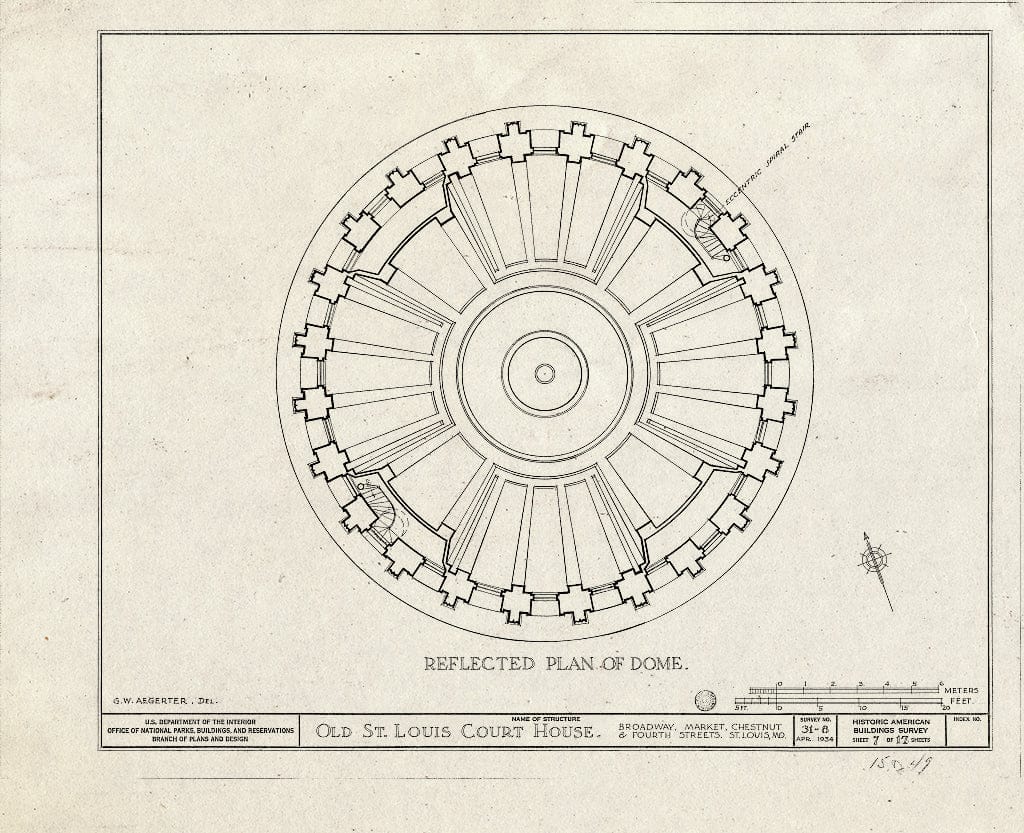 Blueprint HABS MO,96-SALU,8- (Sheet 7 of 49) - Old St. Louis Courthouse, Fourth to Broadway, Market to Chestnut Streets, Saint Louis, Independent City, MO