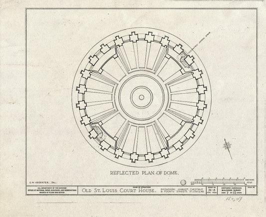 Blueprint HABS MO,96-SALU,8- (Sheet 7 of 49) - Old St. Louis Courthouse, Fourth to Broadway, Market to Chestnut Streets, Saint Louis, Independent City, MO