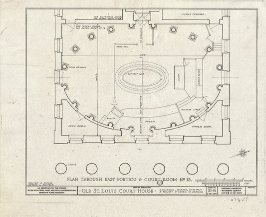 Blueprint HABS MO,96-SALU,8- (Sheet 14 of 49) - Old St. Louis Courthouse, Fourth to Broadway, Market to Chestnut Streets, Saint Louis, Independent City, MO