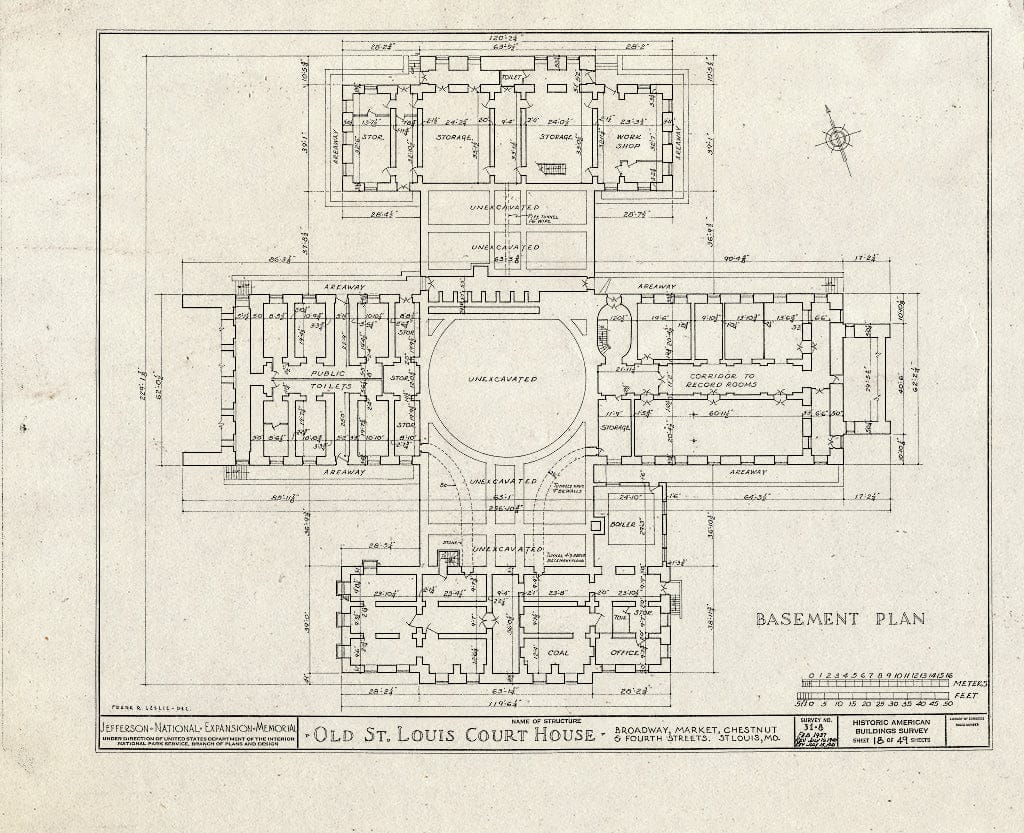 Blueprint HABS MO,96-SALU,8- (Sheet 18 of 49) - Old St. Louis Courthouse, Fourth to Broadway, Market to Chestnut Streets, Saint Louis, Independent City, MO