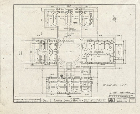 Blueprint HABS MO,96-SALU,8- (Sheet 18 of 49) - Old St. Louis Courthouse, Fourth to Broadway, Market to Chestnut Streets, Saint Louis, Independent City, MO