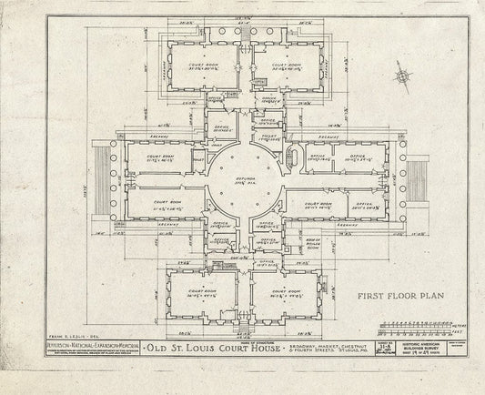 Blueprint HABS MO,96-SALU,8- (Sheet 19 of 49) - Old St. Louis Courthouse, Fourth to Broadway, Market to Chestnut Streets, Saint Louis, Independent City, MO