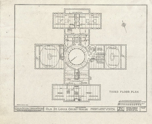 Blueprint HABS MO,96-SALU,8- (Sheet 20 of 49) - Old St. Louis Courthouse, Fourth to Broadway, Market to Chestnut Streets, Saint Louis, Independent City, MO