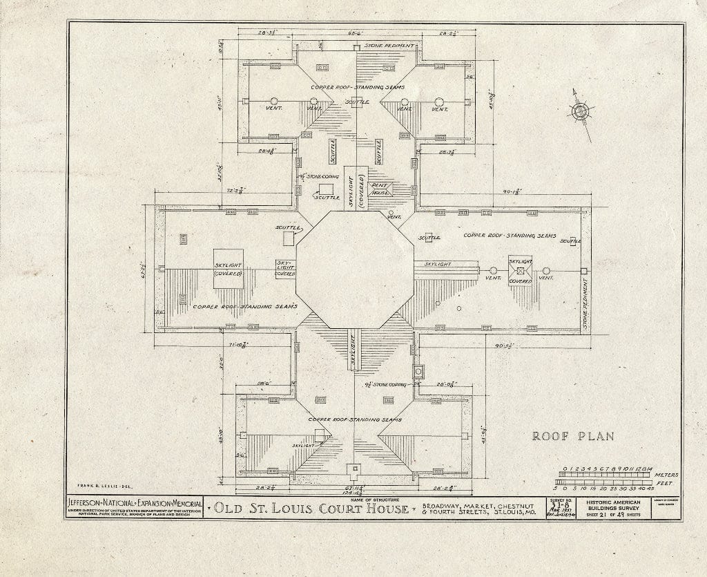 Blueprint HABS MO,96-SALU,8- (Sheet 21 of 49) - Old St. Louis Courthouse, Fourth to Broadway, Market to Chestnut Streets, Saint Louis, Independent City, MO