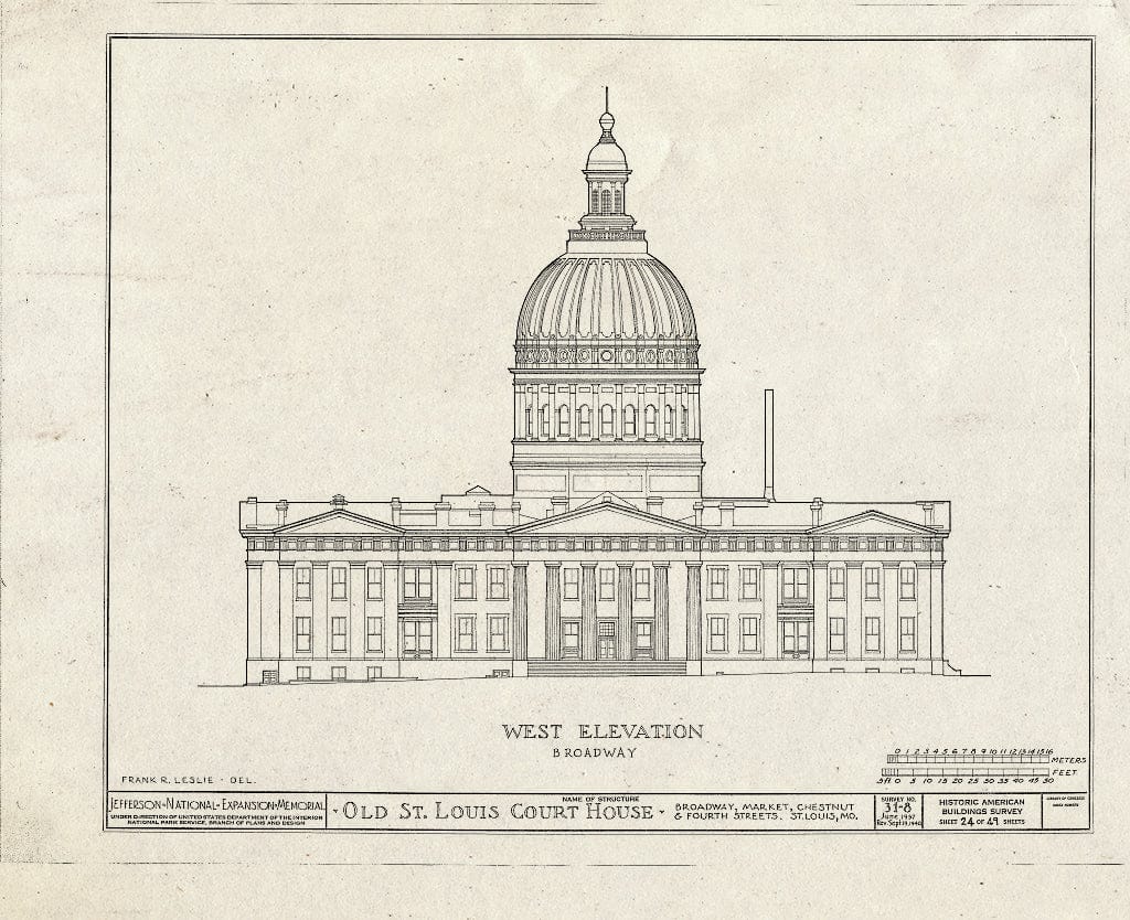 Blueprint HABS MO,96-SALU,8- (Sheet 24 of 49) - Old St. Louis Courthouse, Fourth to Broadway, Market to Chestnut Streets, Saint Louis, Independent City, MO