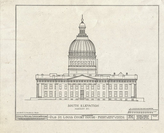 Blueprint HABS MO,96-SALU,8- (Sheet 25 of 49) - Old St. Louis Courthouse, Fourth to Broadway, Market to Chestnut Streets, Saint Louis, Independent City, MO