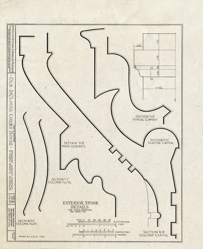 Blueprint HABS MO,96-SALU,8- (Sheet 28 of 49) - Old St. Louis Courthouse, Fourth to Broadway, Market to Chestnut Streets, Saint Louis, Independent City, MO