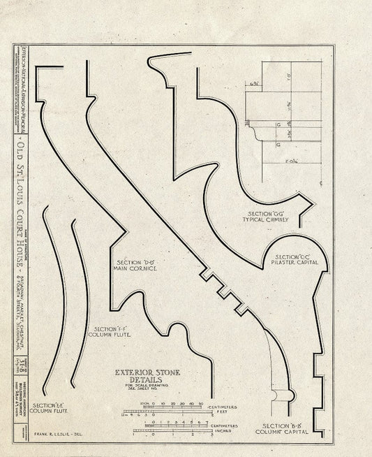 Blueprint HABS MO,96-SALU,8- (Sheet 28 of 49) - Old St. Louis Courthouse, Fourth to Broadway, Market to Chestnut Streets, Saint Louis, Independent City, MO