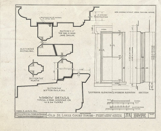 Blueprint HABS MO,96-SALU,8- (Sheet 29 of 49) - Old St. Louis Courthouse, Fourth to Broadway, Market to Chestnut Streets, Saint Louis, Independent City, MO