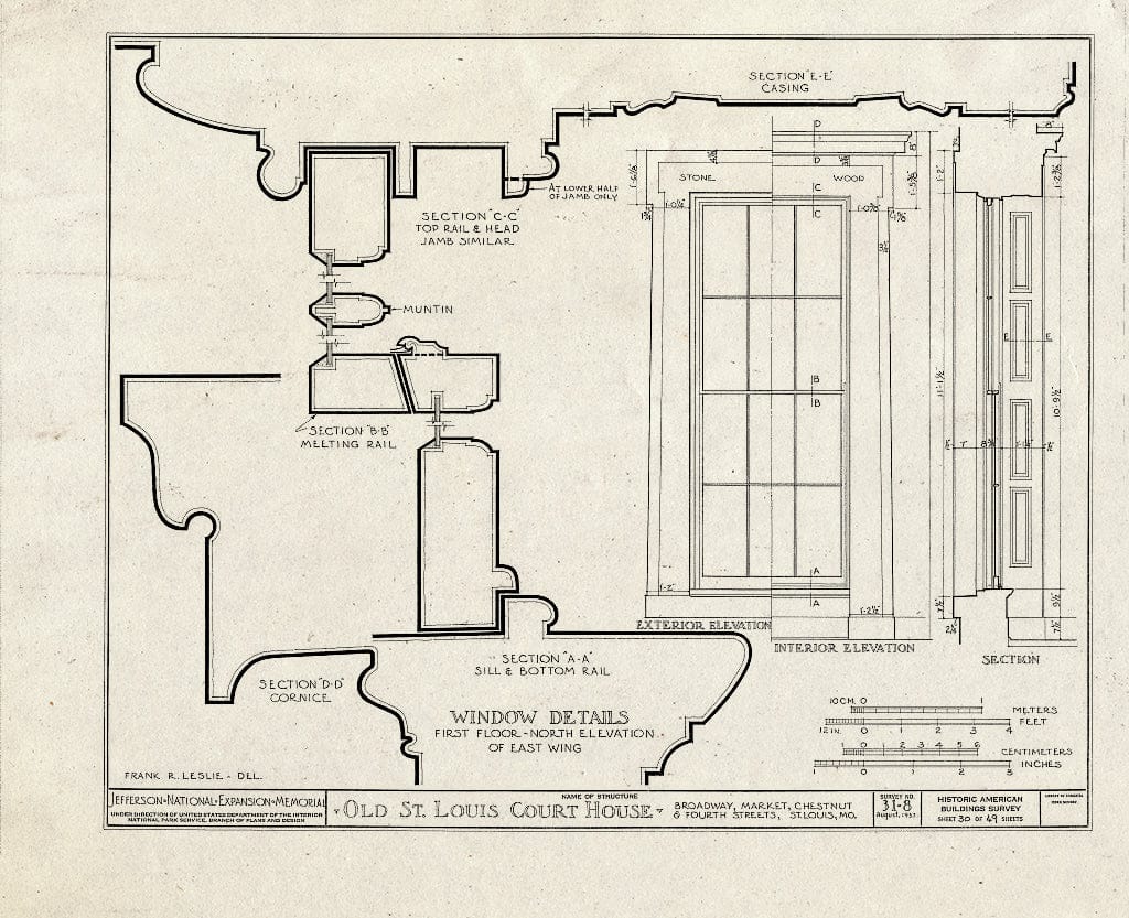 Blueprint HABS MO,96-SALU,8- (Sheet 30 of 49) - Old St. Louis Courthouse, Fourth to Broadway, Market to Chestnut Streets, Saint Louis, Independent City, MO
