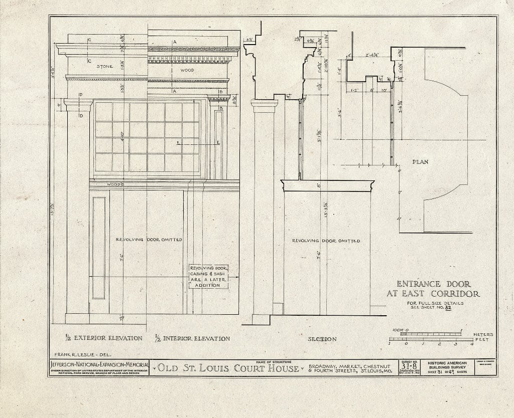 Blueprint HABS MO,96-SALU,8- (Sheet 31 of 49) - Old St. Louis Courthouse, Fourth to Broadway, Market to Chestnut Streets, Saint Louis, Independent City, MO