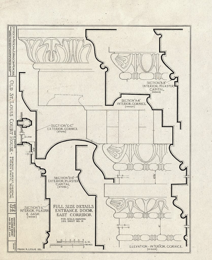 Blueprint HABS MO,96-SALU,8- (Sheet 32 of 49) - Old St. Louis Courthouse, Fourth to Broadway, Market to Chestnut Streets, Saint Louis, Independent City, MO
