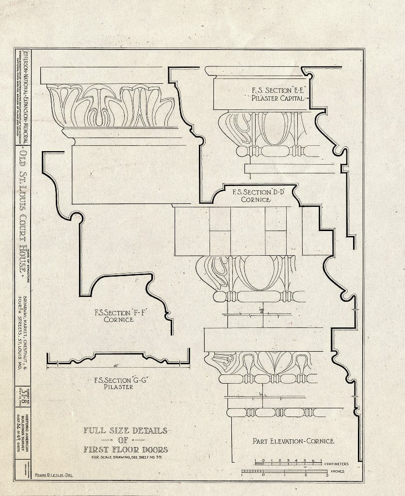 Blueprint HABS MO,96-SALU,8- (Sheet 34 of 49) - Old St. Louis Courthouse, Fourth to Broadway, Market to Chestnut Streets, Saint Louis, Independent City, MO