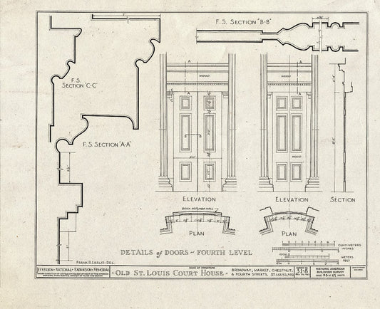 Blueprint HABS MO,96-SALU,8- (Sheet 35 of 49) - Old St. Louis Courthouse, Fourth to Broadway, Market to Chestnut Streets, Saint Louis, Independent City, MO