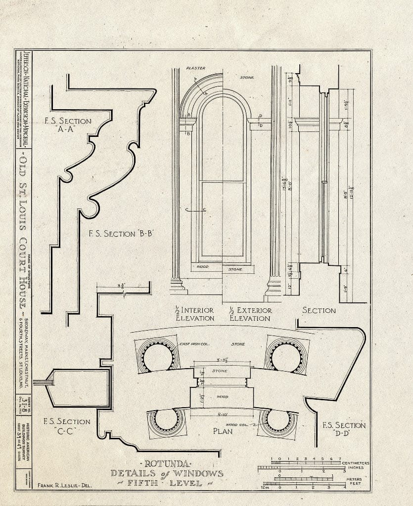 Blueprint HABS MO,96-SALU,8- (Sheet 39 of 49) - Old St. Louis Courthouse, Fourth to Broadway, Market to Chestnut Streets, Saint Louis, Independent City, MO