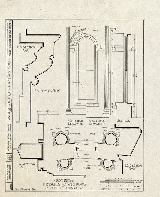 Blueprint HABS MO,96-SALU,8- (Sheet 39 of 49) - Old St. Louis Courthouse, Fourth to Broadway, Market to Chestnut Streets, Saint Louis, Independent City, MO