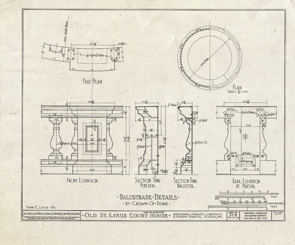 Blueprint HABS MO,96-SALU,8- (Sheet 40 of 49) - Old St. Louis Courthouse, Fourth to Broadway, Market to Chestnut Streets, Saint Louis, Independent City, MO