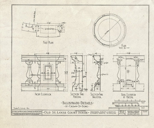 Blueprint HABS MO,96-SALU,8- (Sheet 40 of 49) - Old St. Louis Courthouse, Fourth to Broadway, Market to Chestnut Streets, Saint Louis, Independent City, MO