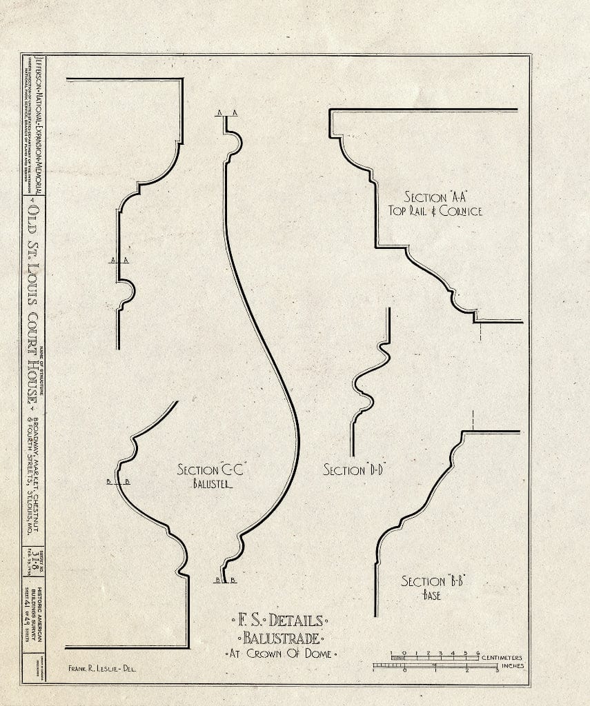 Blueprint HABS MO,96-SALU,8- (Sheet 41 of 49) - Old St. Louis Courthouse, Fourth to Broadway, Market to Chestnut Streets, Saint Louis, Independent City, MO