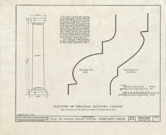 Blueprint HABS MO,96-SALU,8- (Sheet 42 of 49) - Old St. Louis Courthouse, Fourth to Broadway, Market to Chestnut Streets, Saint Louis, Independent City, MO