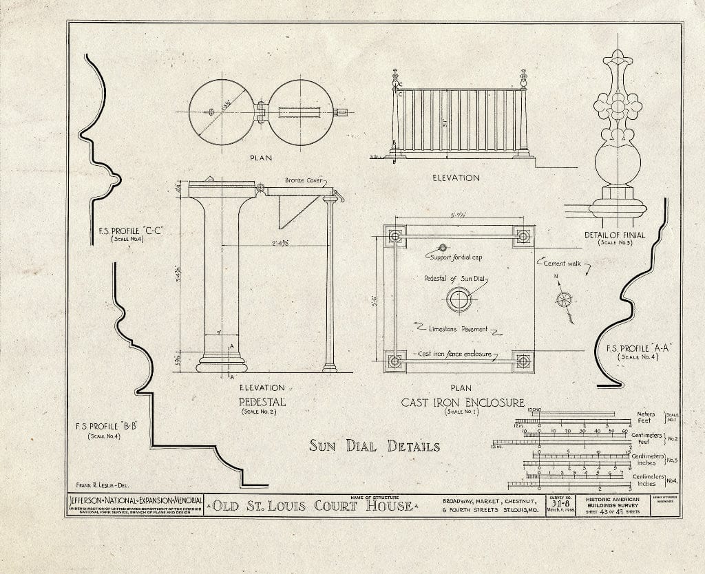 Blueprint HABS MO,96-SALU,8- (Sheet 43 of 49) - Old St. Louis Courthouse, Fourth to Broadway, Market to Chestnut Streets, Saint Louis, Independent City, MO