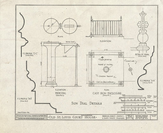 Blueprint HABS MO,96-SALU,8- (Sheet 43 of 49) - Old St. Louis Courthouse, Fourth to Broadway, Market to Chestnut Streets, Saint Louis, Independent City, MO
